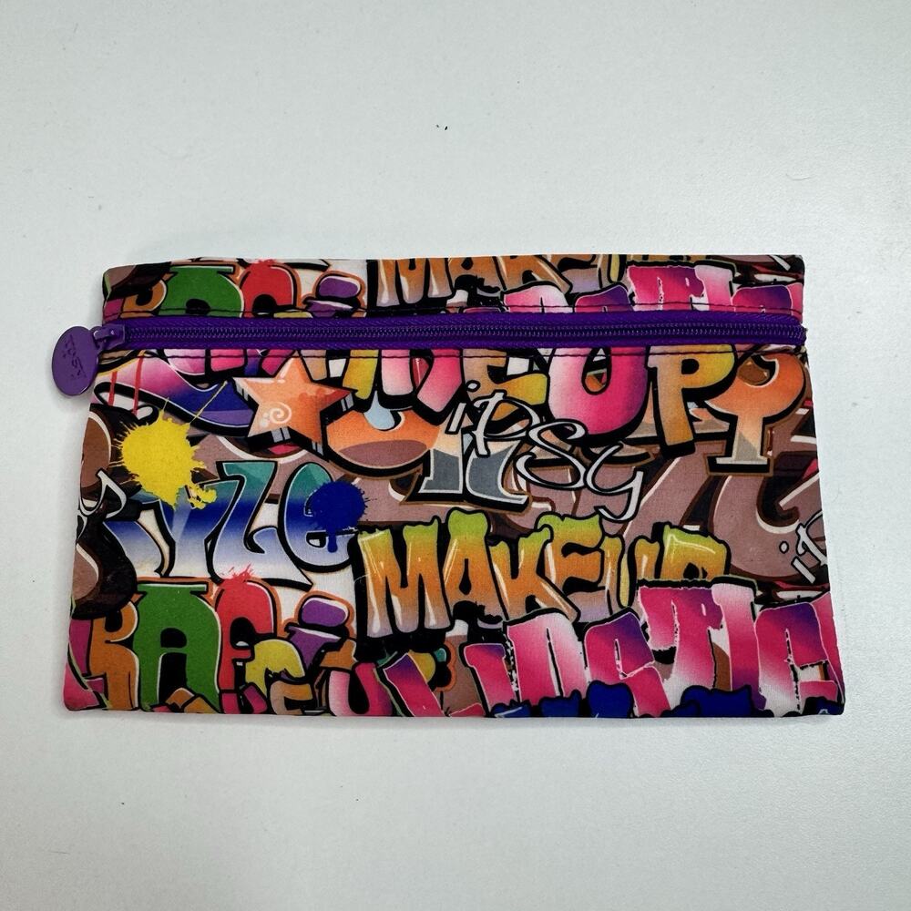 IPSY glam bag makeup bag zipper pouch graffiti
